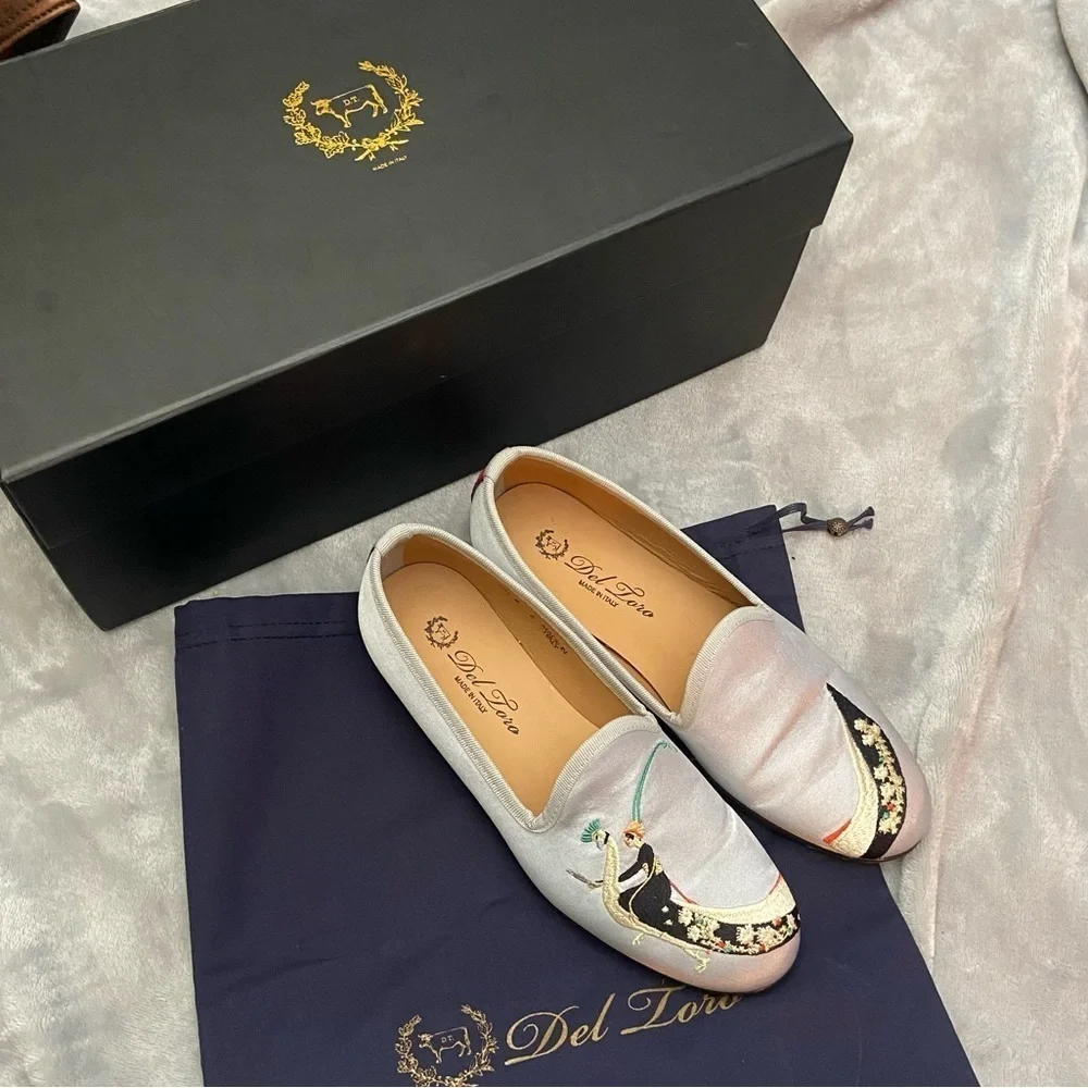 Del Toro x Vogue 125 special edition collaboration Satin Slippers Flats 6